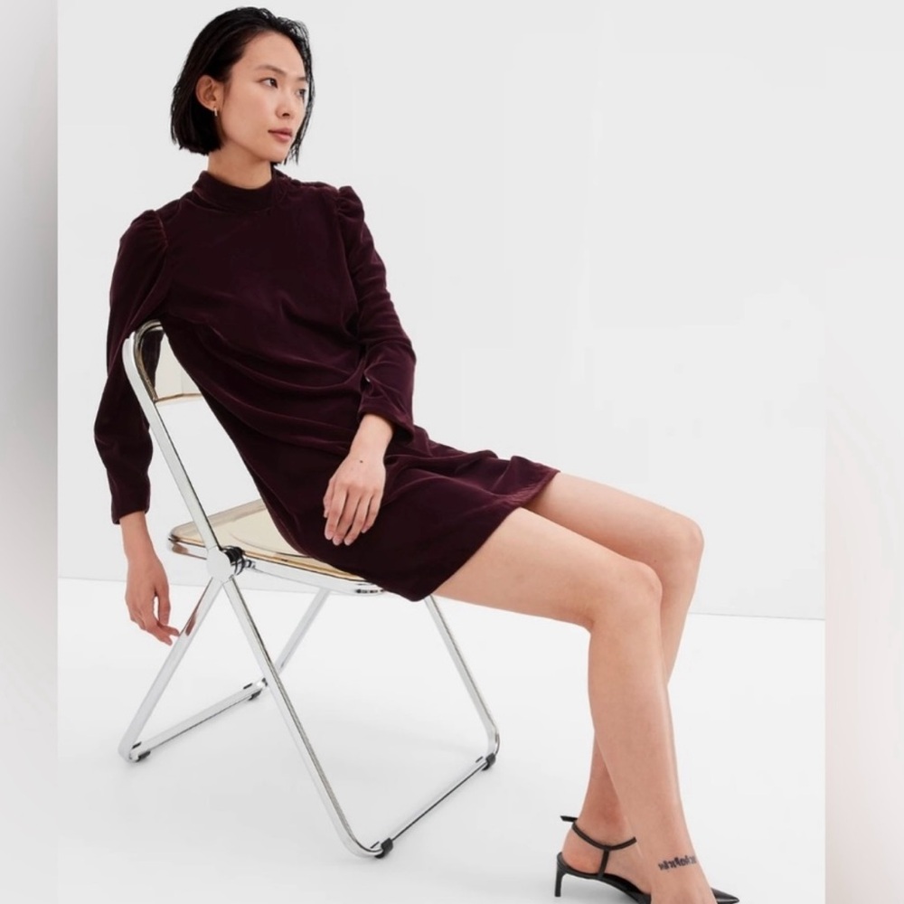 GAP Deep Purple Long Sleeve Dress
